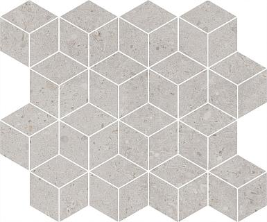 Керамическая плитка декор Риккарди мозаичный серый светлый матовый
