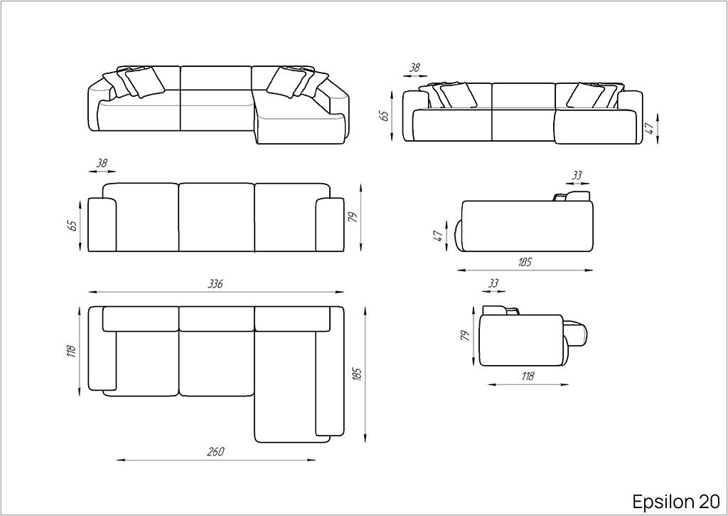 Диван угловой Epsilon 20
