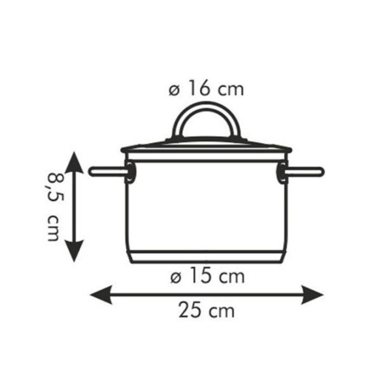 Кастрюля VISION ø16 см с крышкой, 1,5 л