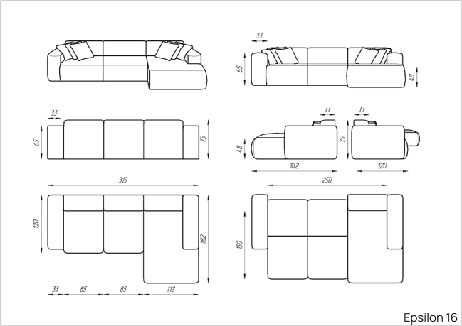 Диван угловой Epsilon 16