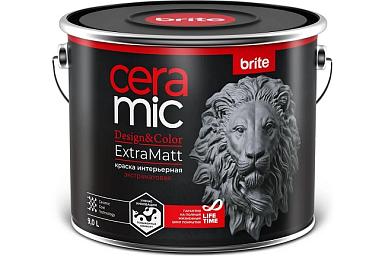 Краска для интенсивно используемых помещений матовая Brite Ceramic Extra Matt 9 л