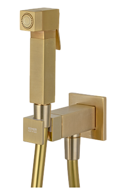 Гигиенический душ со смесителем с прогрессивным картриджем Remer Absolute, золото брашированное