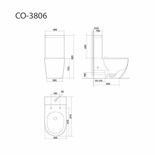 Унитаз напольный Triton-Pro Tornado Corso TR-CO-3806