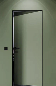 Дверь под покраску Invisible c алюминиевой кромкой в цвете хром