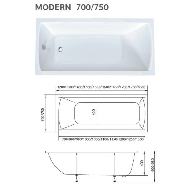 Ванна Marka One MODERN 1700х750